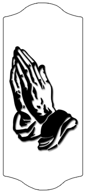 DARAY-C-516-BK-WT Black Praying Hands White